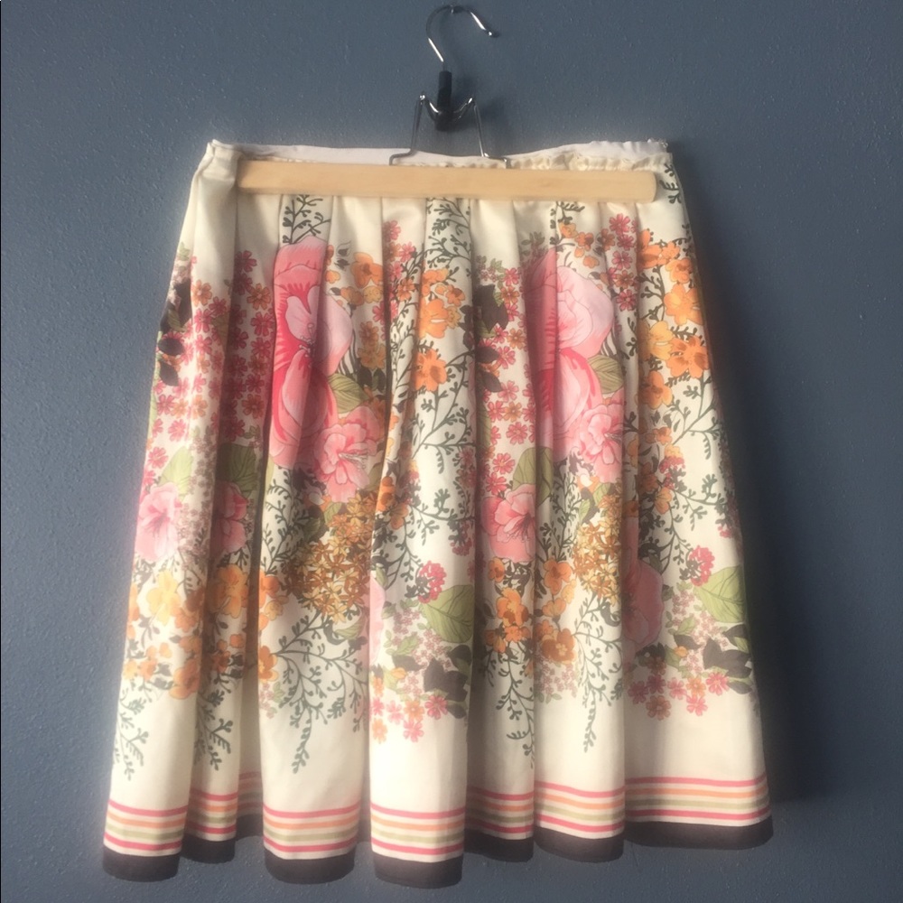 Old Navy Floral A-line Skirt with Stripes